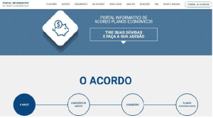 Home da plataforma para adesão às perdas dos planos econômicos | Reproduçâo