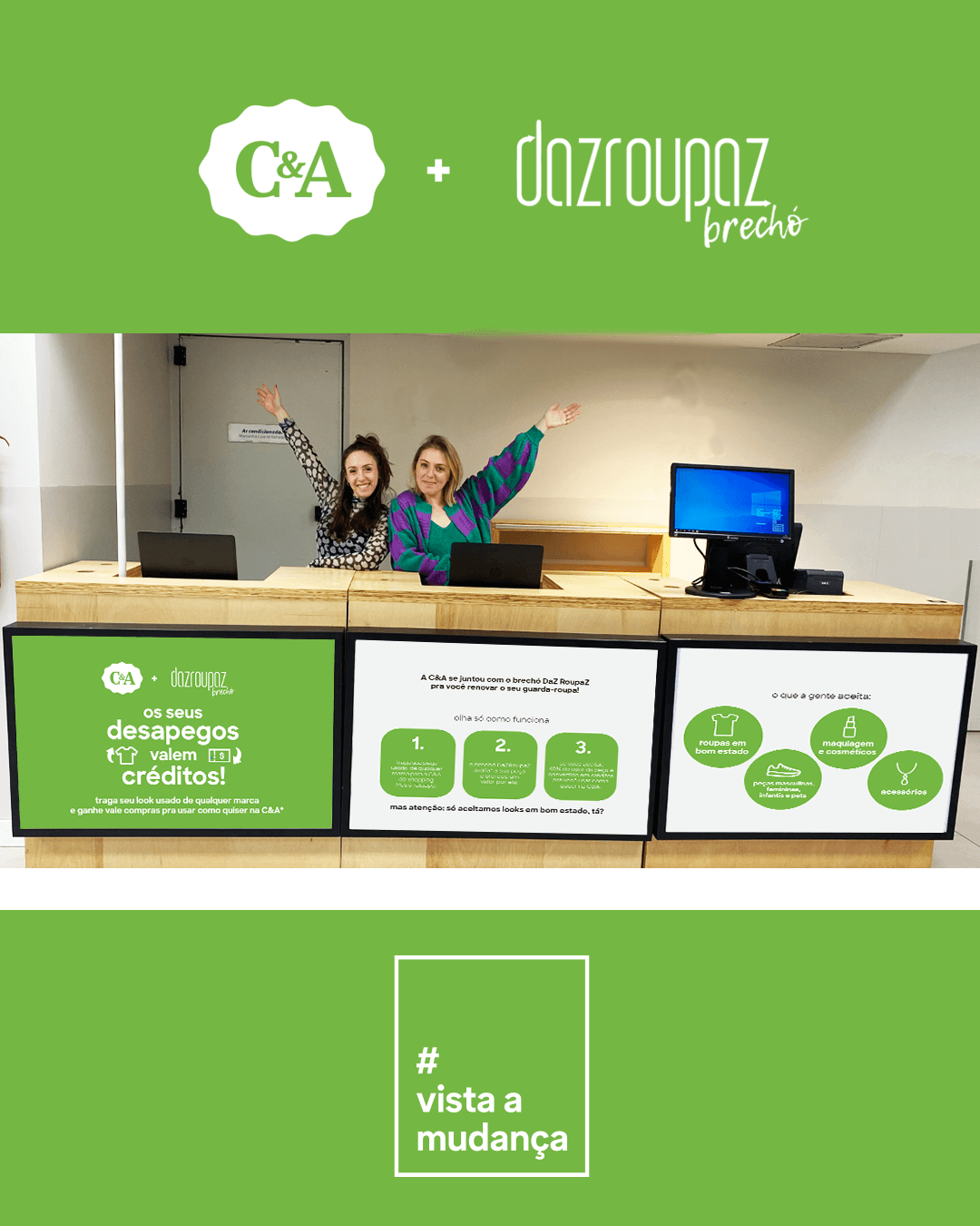 Parceria troca roupa usada por crédito para peça nova