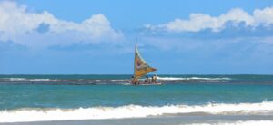 jangada no mar de Porto de Galinhas