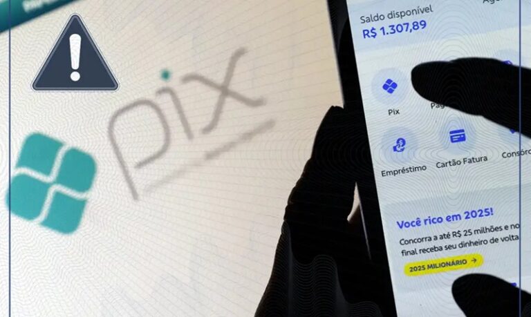 Pessoa com celular na mão apertando o botão de contestação do PIX